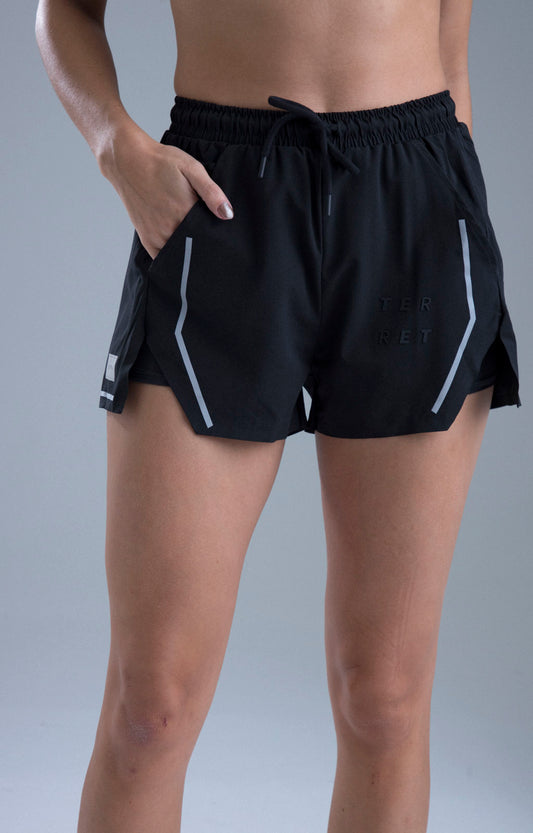 SHORT RUNNING ETERNA RITMO BLACK MUJER