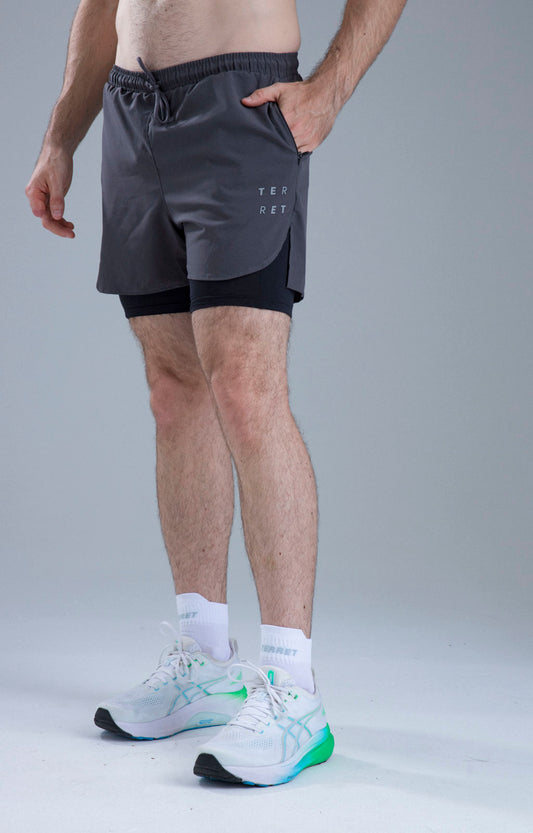 SHORT RUNNING HOMBRE TEMPRA POINT GRAY