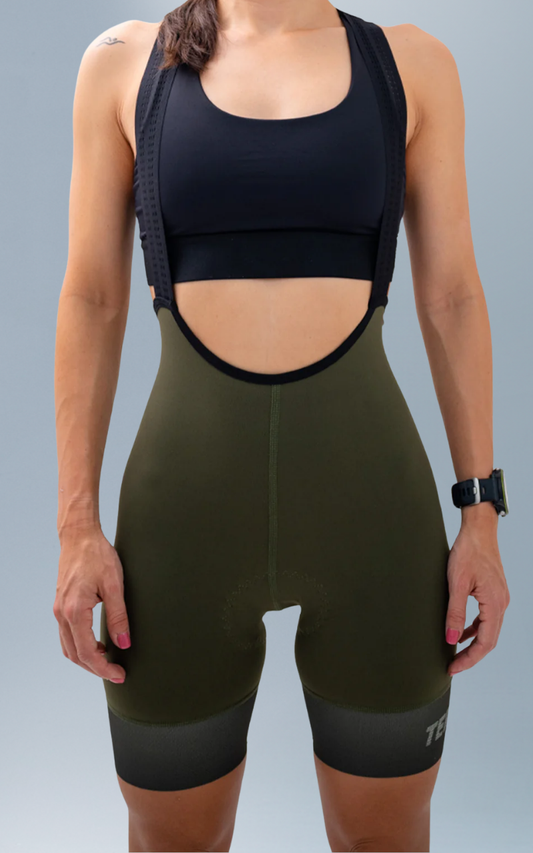 Pantaloneta Ciclismo Mortirolo Army Green Mujer