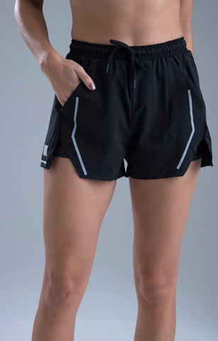 SHORT RUNNING ETERNA RITMO BLACK MUJER