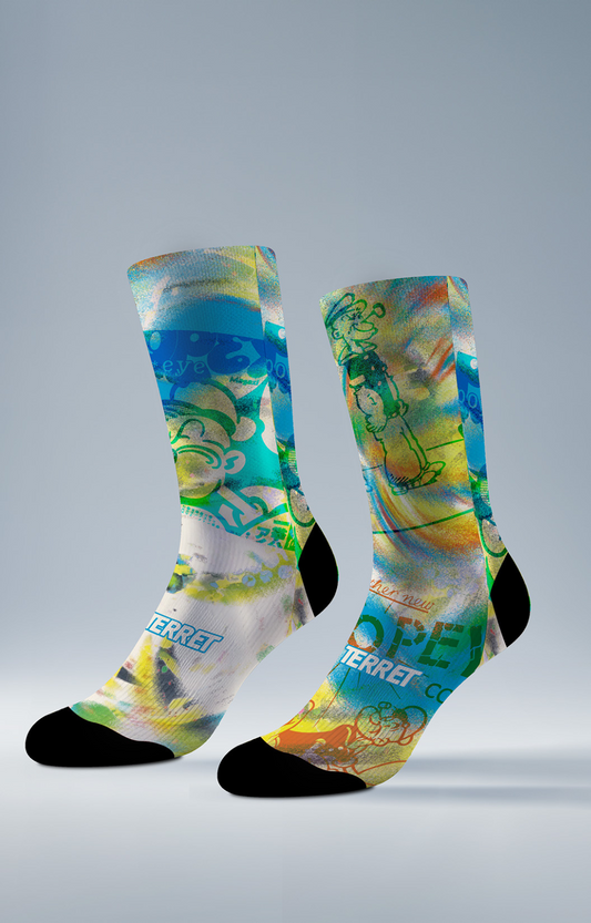 Medias Deportivas Con Compresión Edición Especial Popeye Tie Dye