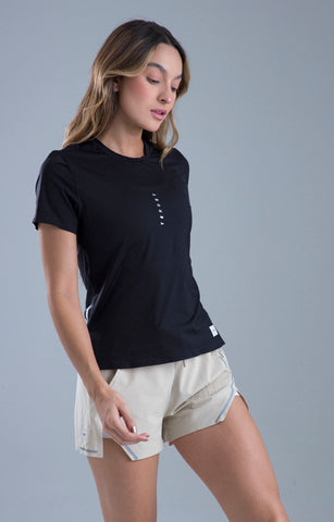 CAMISETA RUNNING MUJER IMMORTALE RITMO BLACK