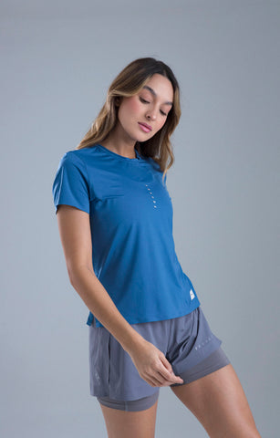 CAMISETA RUNNING IMMORTALE RITMO BLUE MUJER
