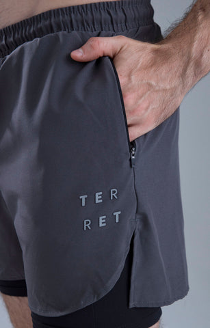 SHORT RUNNING HOMBRE TEMPRA POINT GRAY