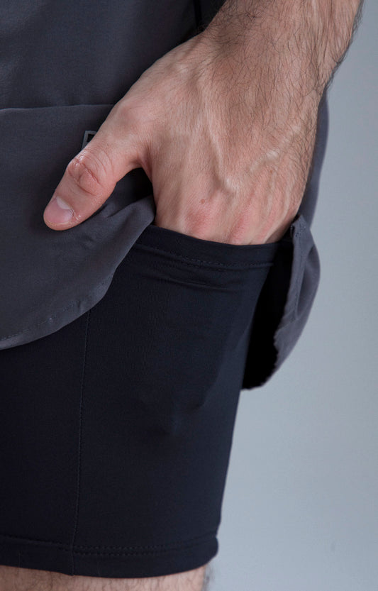 SHORT RUNNING HOMBRE TEMPRA POINT GRAY