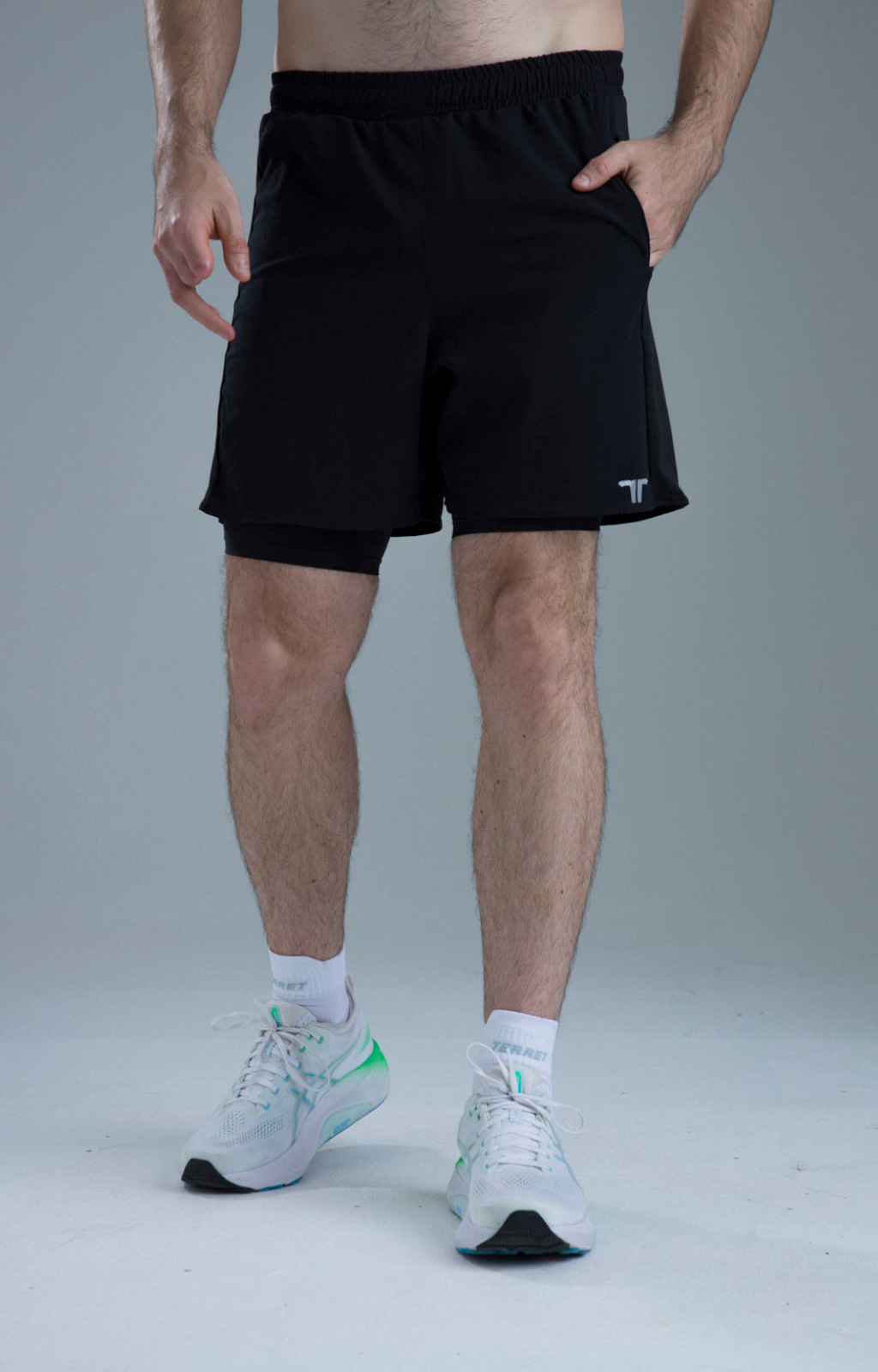 Pantaloneta con Licra Interna Boost Black Hombre